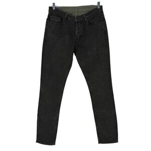 Zadig & Voltaire David Coated Slim Jeans Mens 32 Dark Grey Black‎